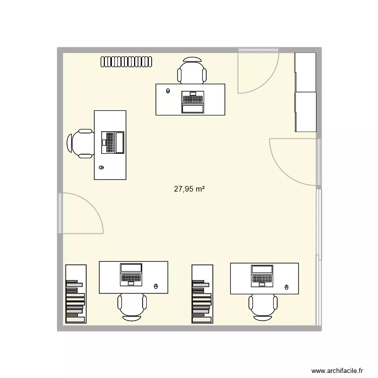 bureau ponts. Plan de 1 pièce et 28 m²