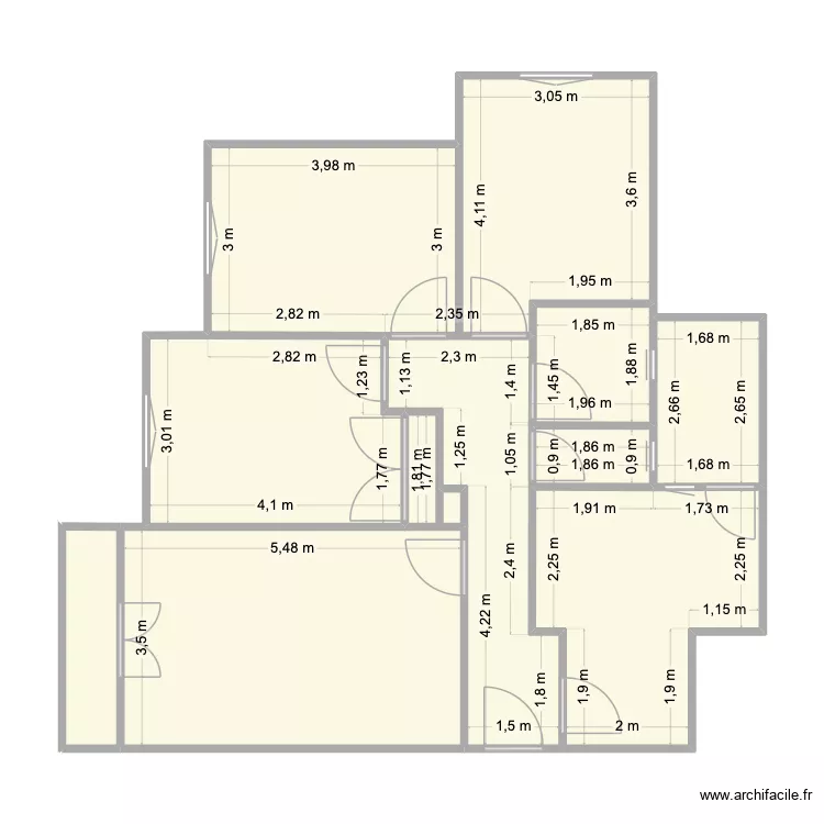 draa eriche. Plan de 9  et 90 m²