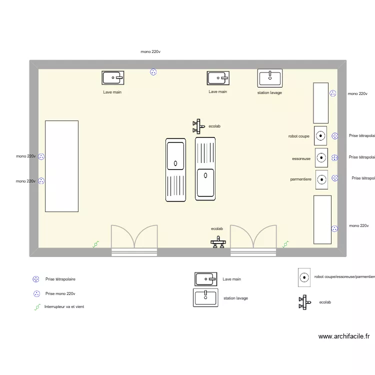 legumerie finale. Plan de 1  et 50 m²