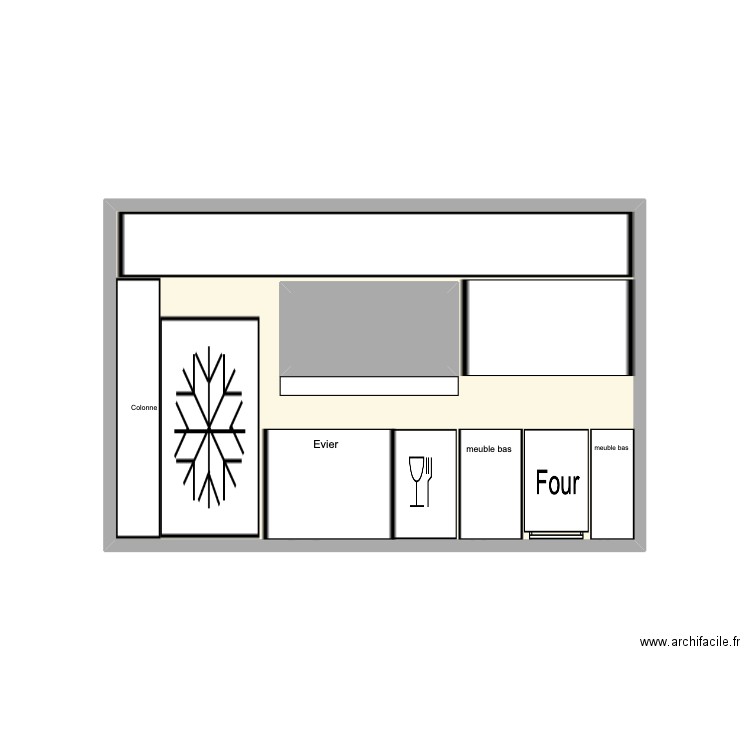 plan cuisine. Plan de 2 pièces et 15 m2
