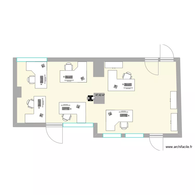bureau 1. Plan de 1 et 47 m² bureau 1. Plan de 1 et 47 m²