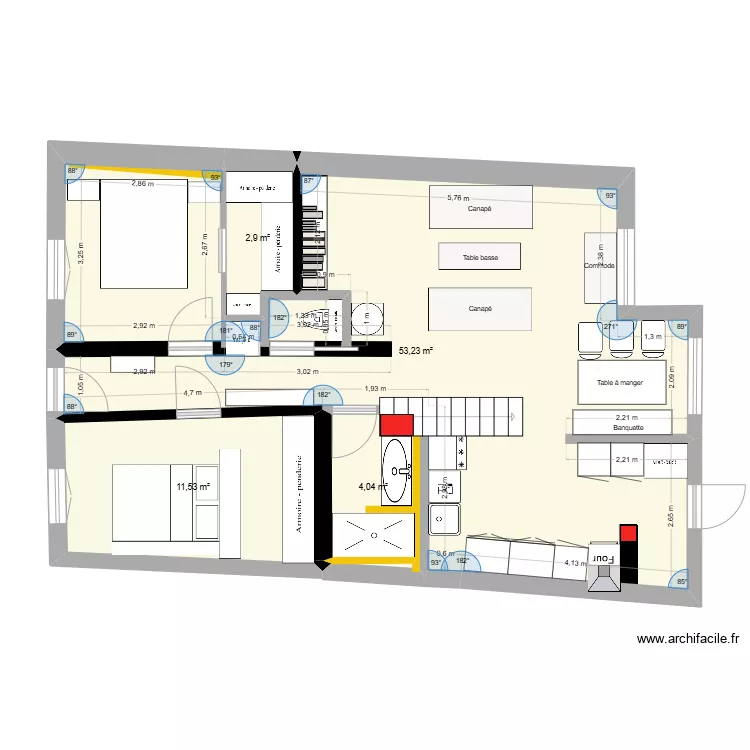 Maison 13eme version plan. Plan de 