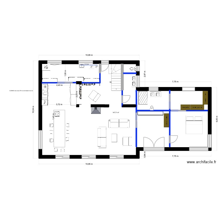 VALIOUD R1. Plan de 1 pièce et 148 m2