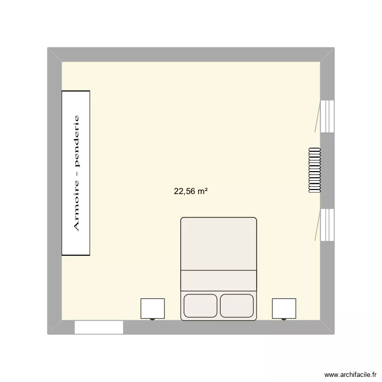 Chambre parentale. Plan de 1 Pièce et 23 m² Chambre parentale. Plan de 1 Pièce et 23 m²