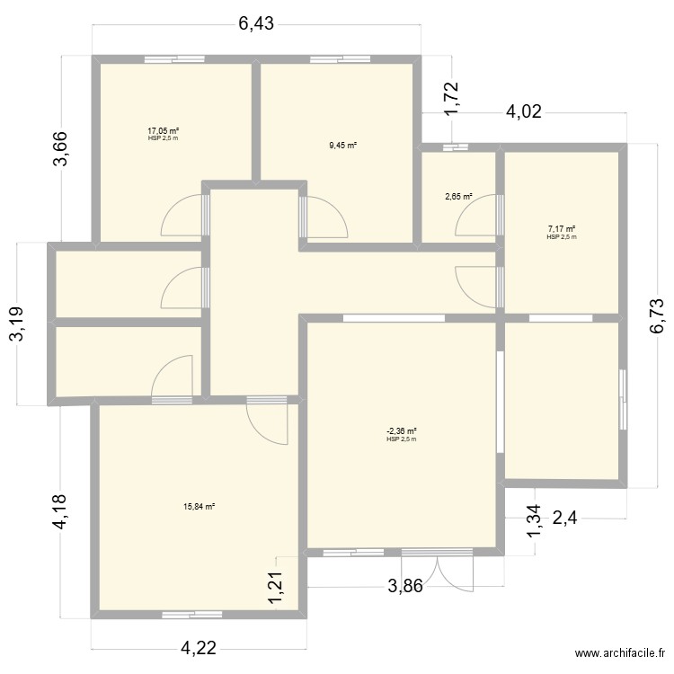 RESIDENCE PRIVÉ - GOGOTA. Plan de 6 pièces et 69 m2