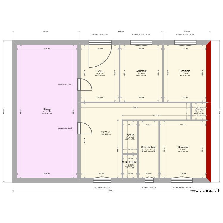 martinez. Plan de 10 pièces et 119 m2