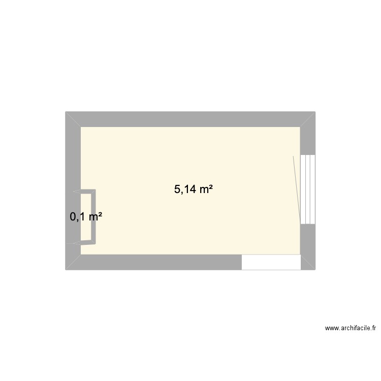 dressing karine. Plan de 2 pièces et 5 m2