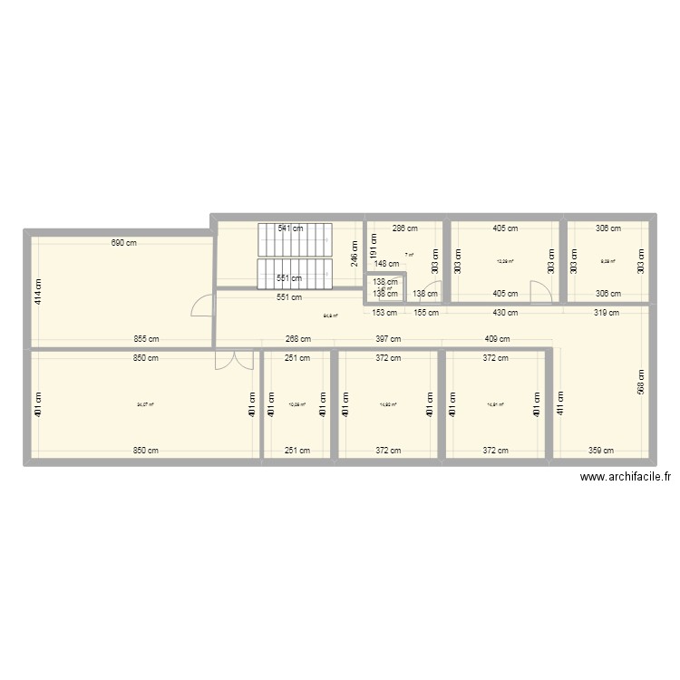 2ème etage . Plan de 9 pièces et 189 m2