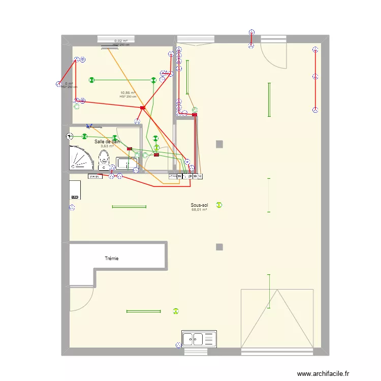 maison 39 sous-sol electricit&eacute;. Plan de 