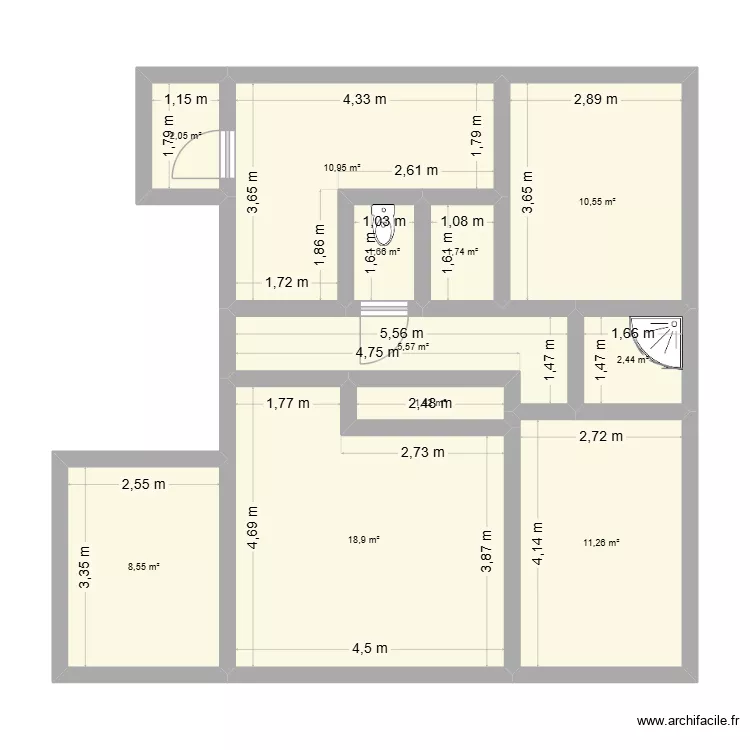 Apppart Cher. Plan de 11 et 75 m² Apppart Cher. Plan de 11 et 75 m²