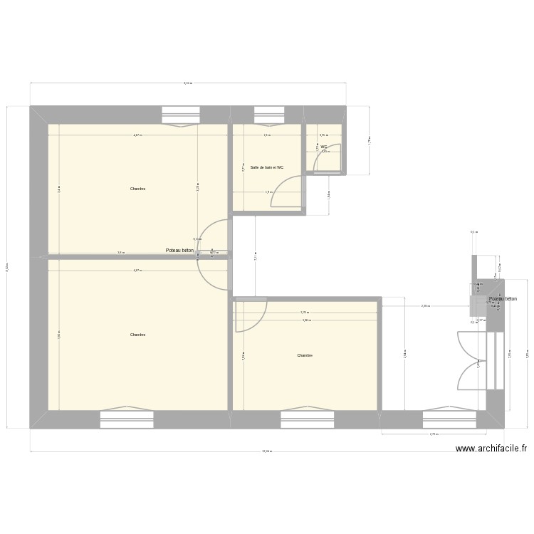 my house. Plan de 8 pièces et 74 m2
