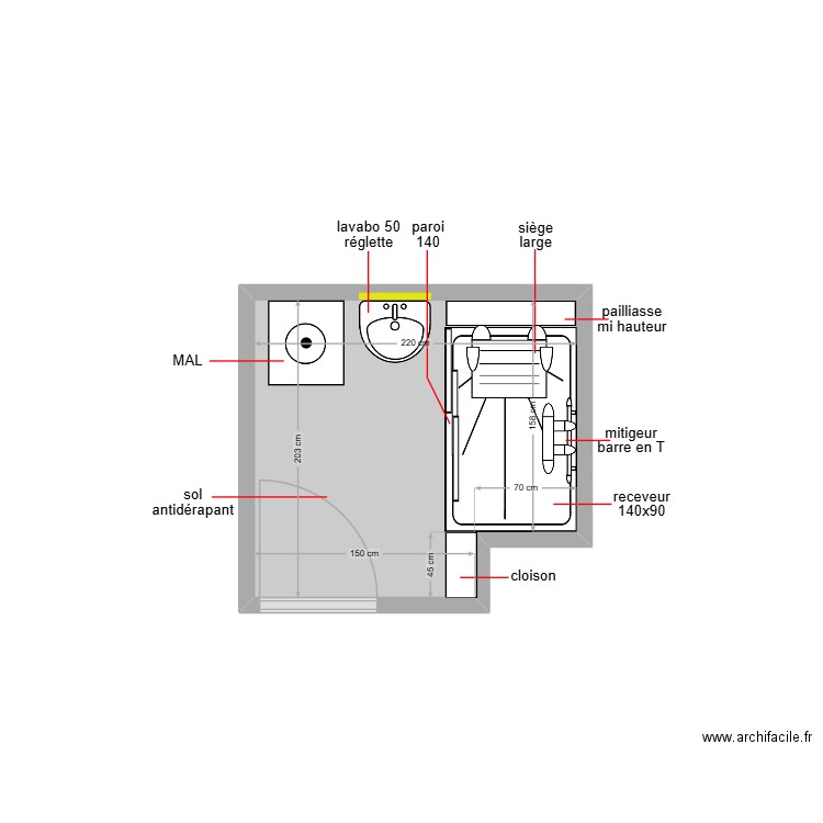 OUAREZKI. Plan de 1 pièce et 4 m2