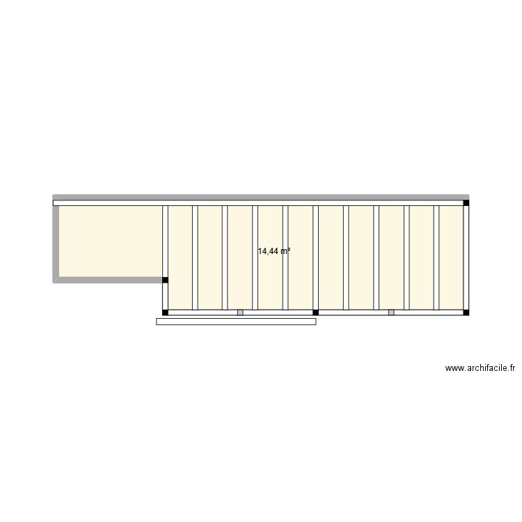 PERGOLA. Plan de 1 pièce et 14 m2