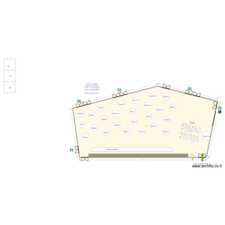 espace champagne congrès ressources Oct 2024. Plan de 1 pièce et 584 m2