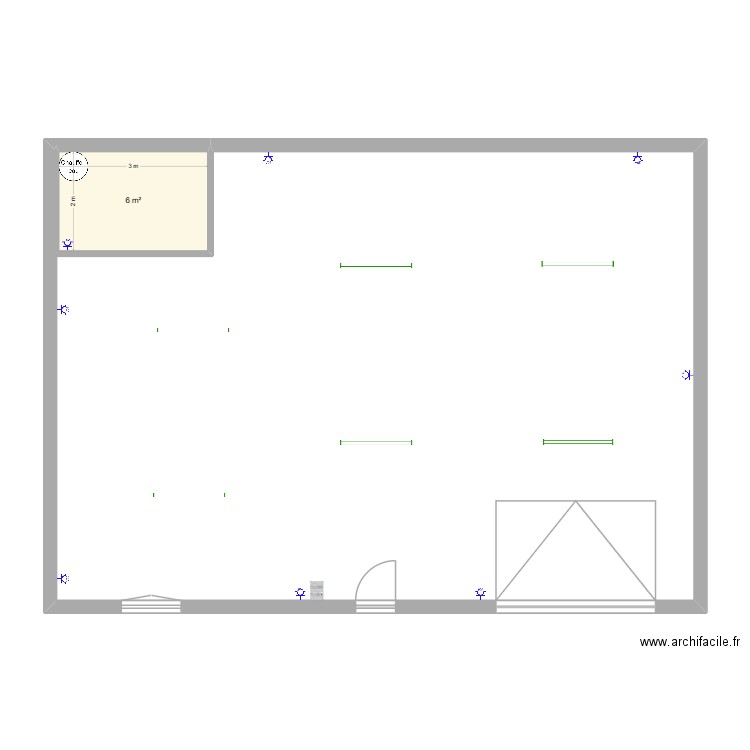 garage1. Plan de 1 pièce et 6 m2