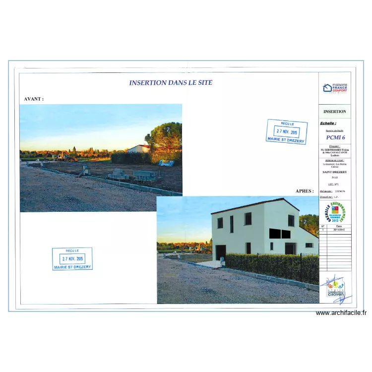 Face sud perspective. Plan de Face sud perspective. Plan de
