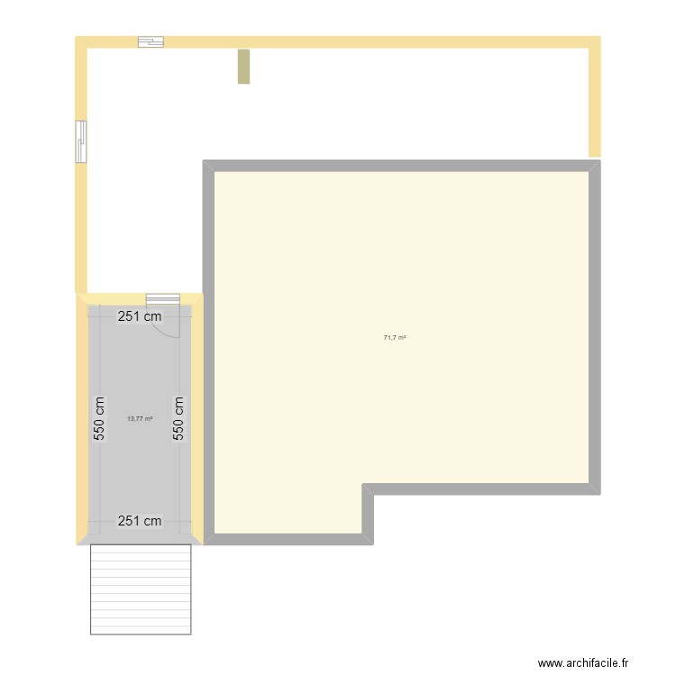 Garage Luigny. Plan de 2 pièces et 85 m2