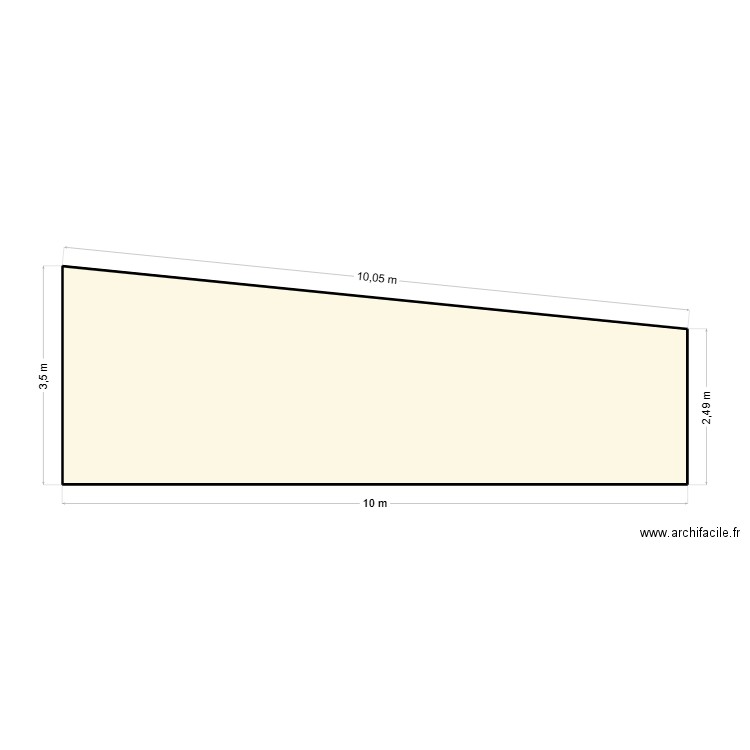 Plan de coupe avant. Plan de 1 pièce et 30 m2
