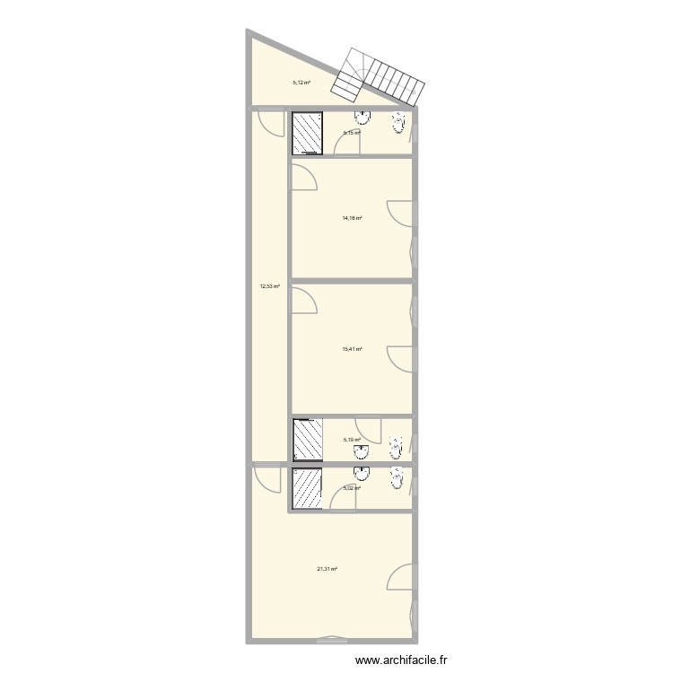 studio. Plan de 0 pièce et 0 m2