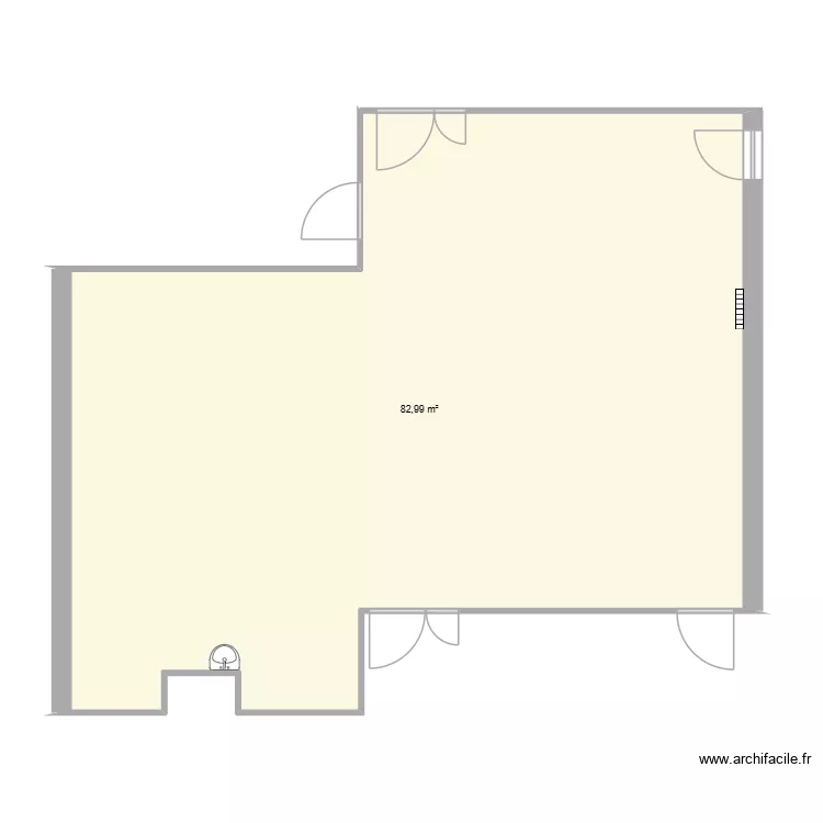mae laroche. Plan de 1 Pièce et 83 m²