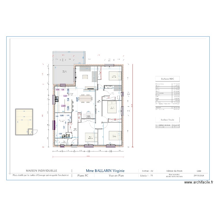 plan virginie. Plan de 2 pièces et 10 m2