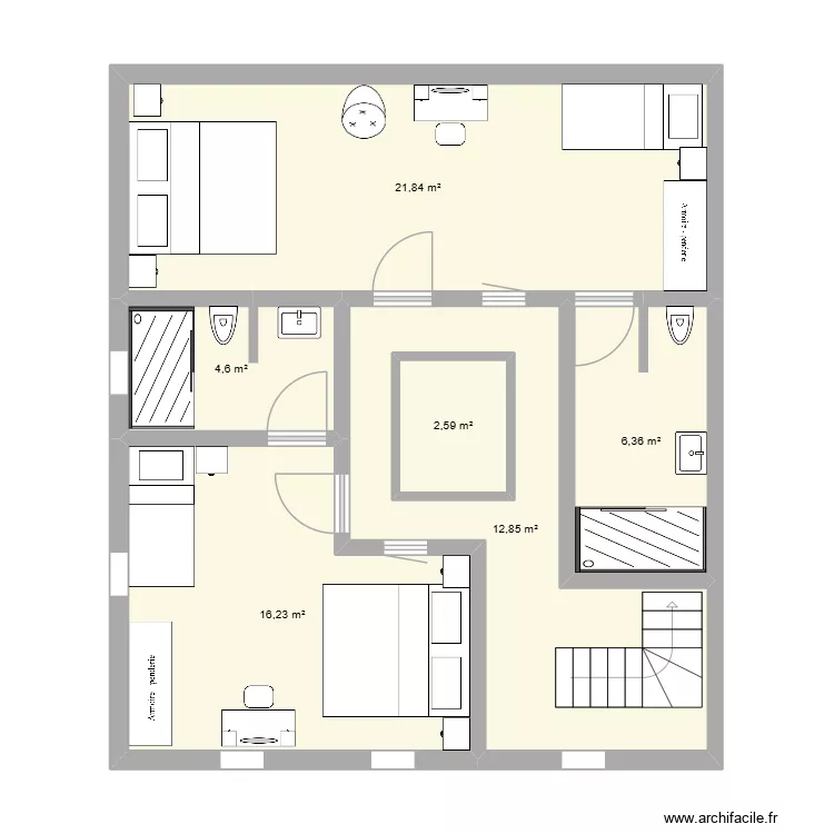 1er bella 2. Plan de 6  et 68 m²