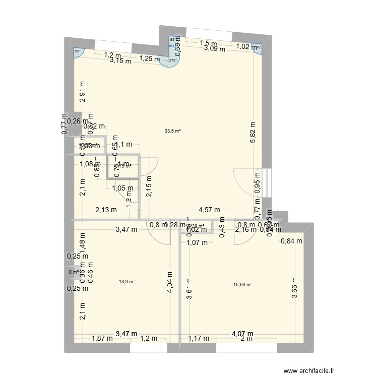BAUD PASTEUR 3. Plan de 7 pièces et 65 m2