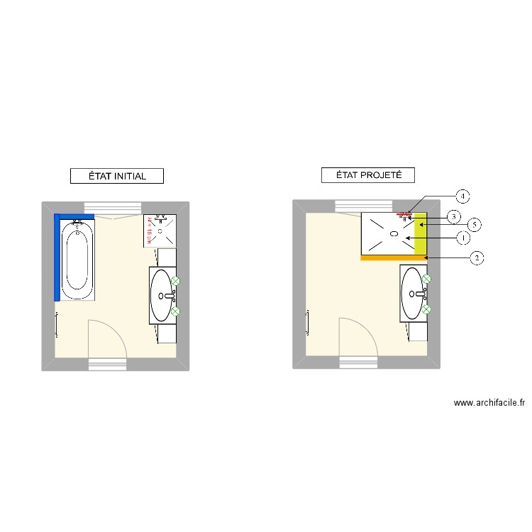 SOLLEAU. Plan de 2 pièces et 15 m2