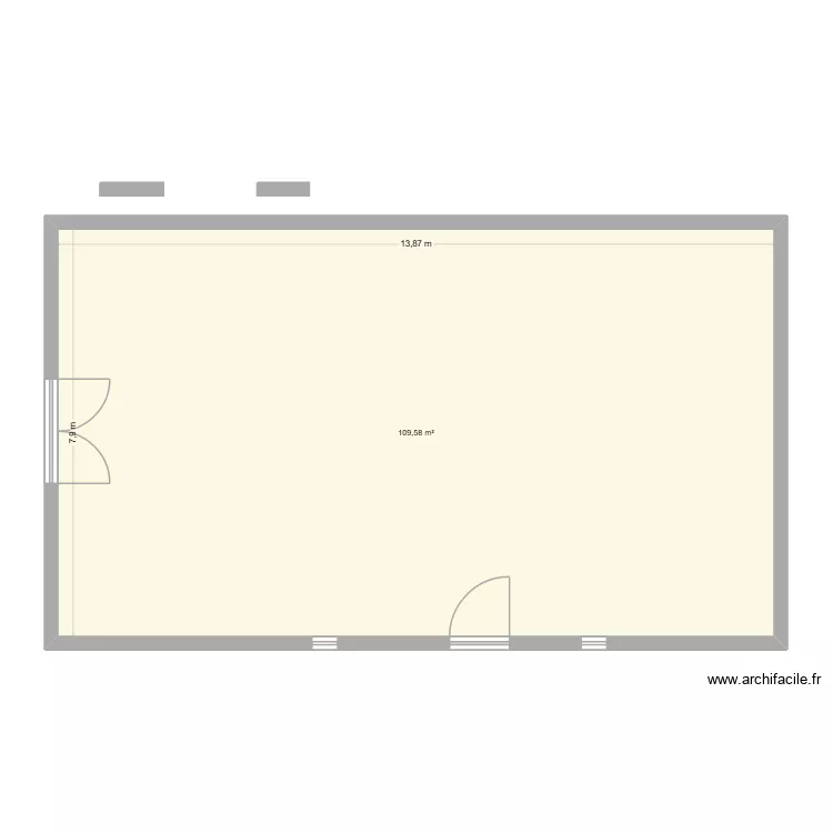 chapelle. Plan de 1  et 110 m²