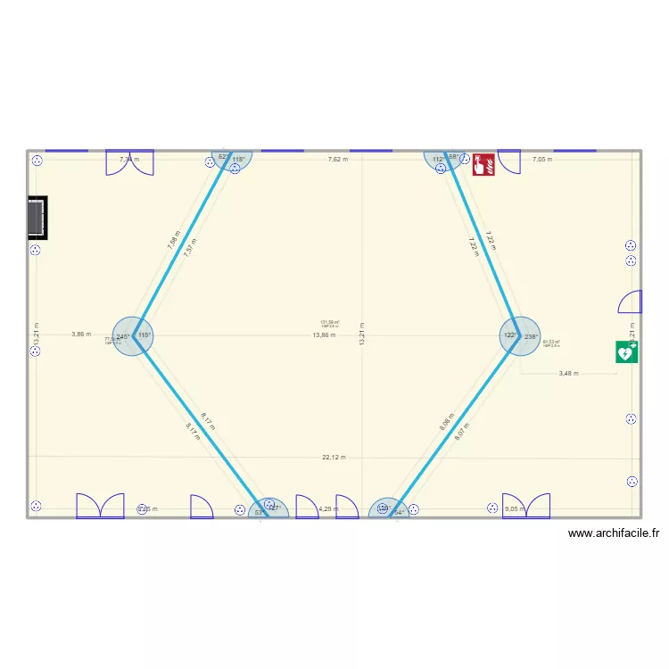 Salle en Etoile ARDRES. Plan de 