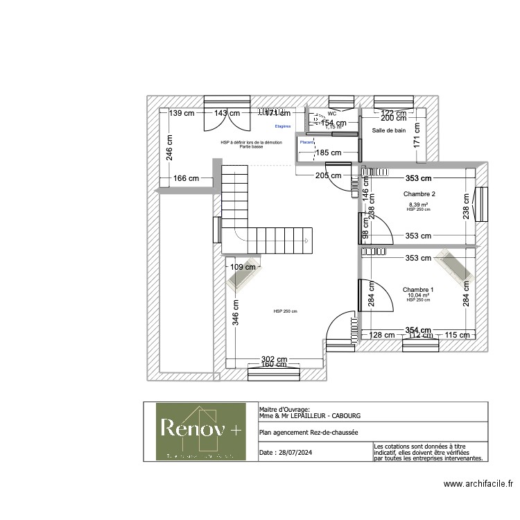Plan agencement LEPAILLEUR - Cabourg. Plan de 0 pièce et 0 m2