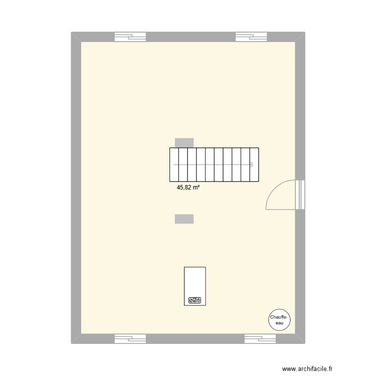 s-sol st lambert. Plan de 1 pièce et 46 m2