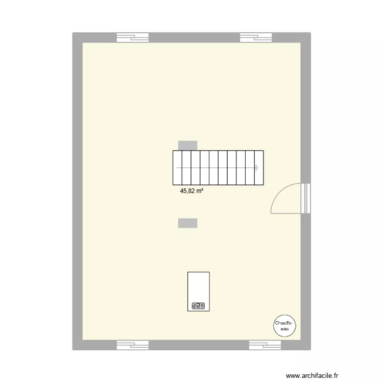 s-sol st lambert. Plan de 1 pièce et 46 m²