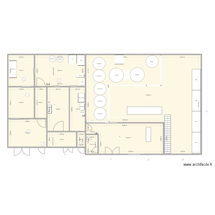 Plan légumerie v2026 beta. Plan de 12 pièces et 300 m2