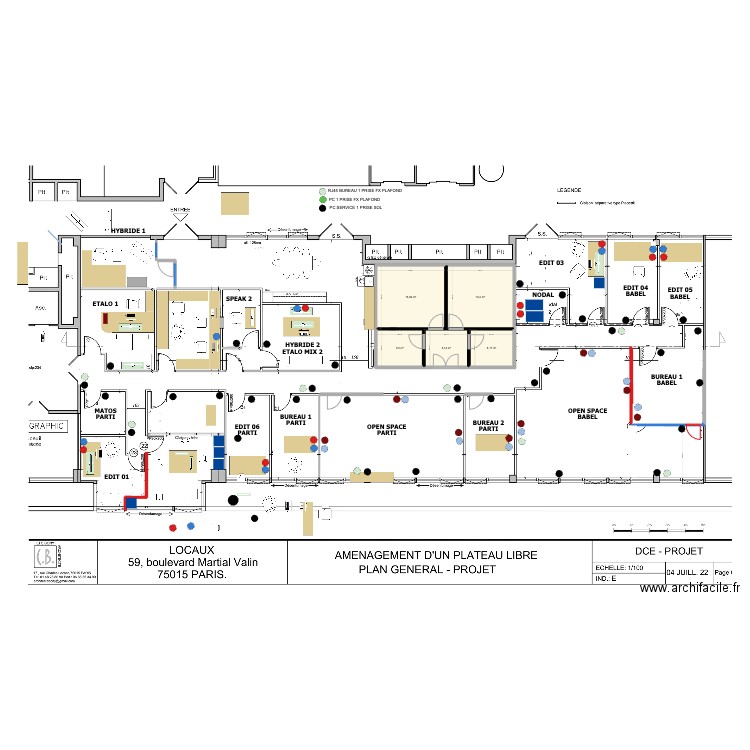 VALIN BEYROUTH. Plan de 5 pièces et 43 m2
