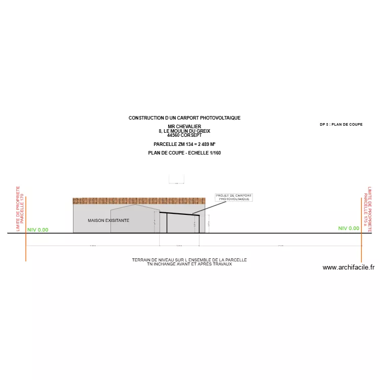DP 3 CHEVALIER CORSEPT. Plan de DP 3 CHEVALIER CORSEPT. Plan de