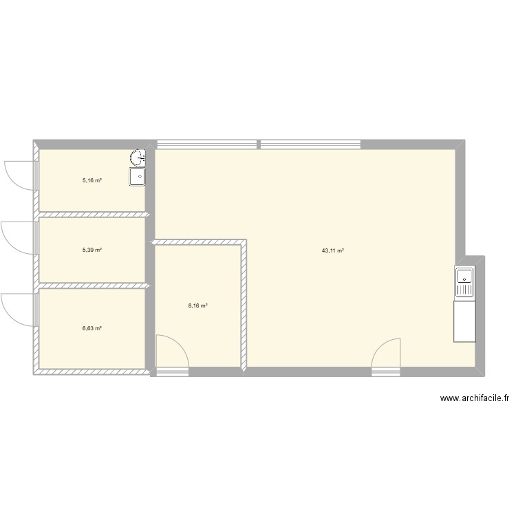 BK Salle des profs jbja turin2.0. Plan de 5 pièces et 68 m2