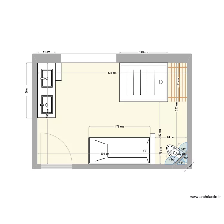 salle de bain st rando. Plan de 