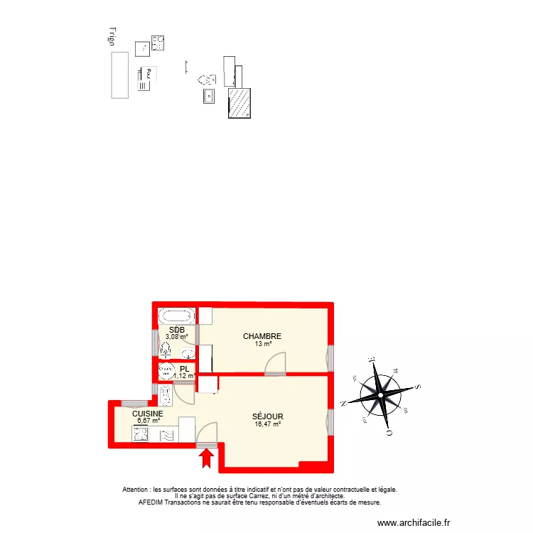 BI 34415 -. Plan de 6  et 40 m²