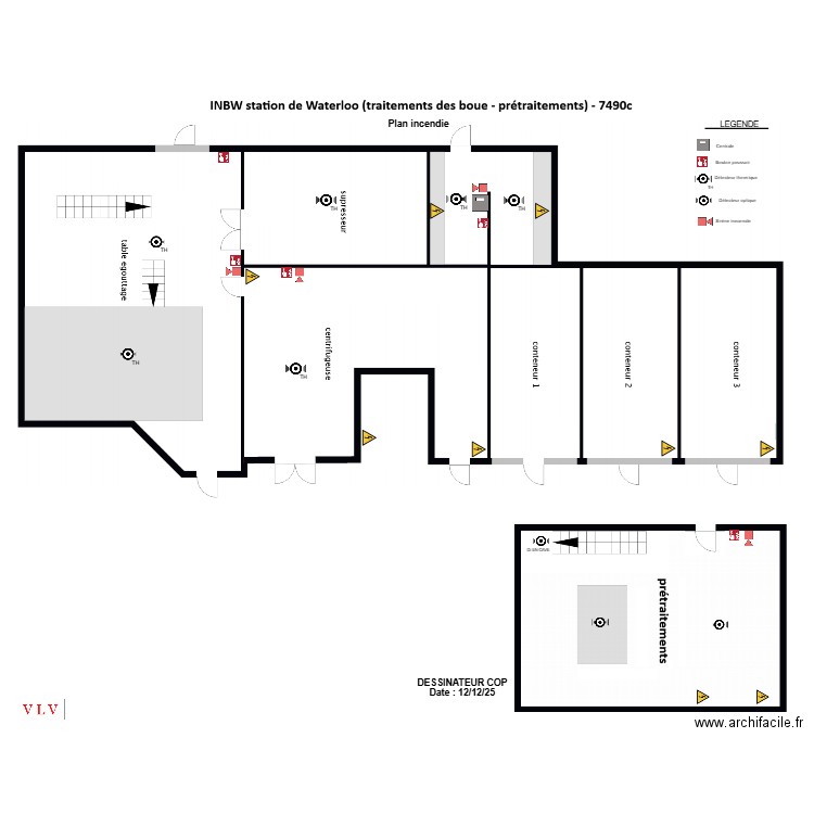 Plan incendie INBW 7490C traitement des boues. Plan de 0 pièce et 0 m2