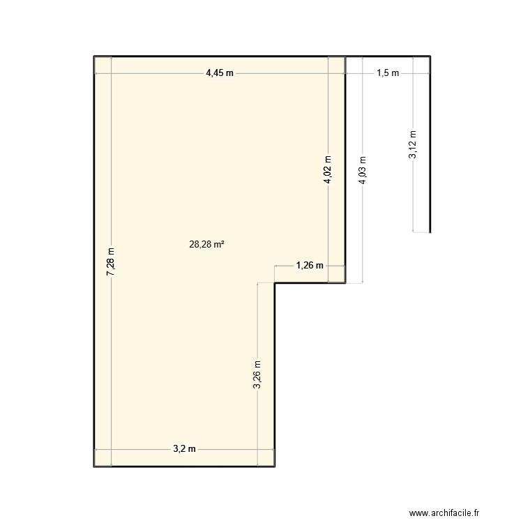 MAISON MONTAGNY. Plan de 1 pièce et 28 m2