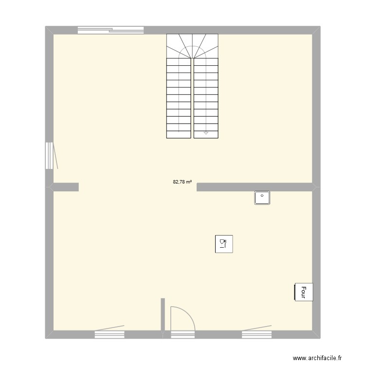 Maison. Plan de 1 pièce et 83 m2