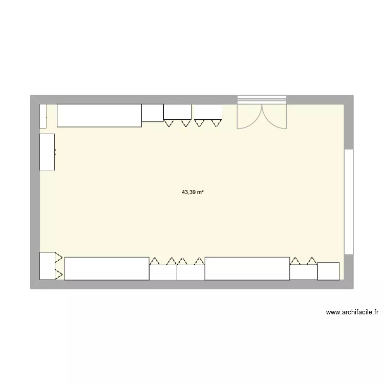 LVB ATELIER. Plan de 1  et 43 m²