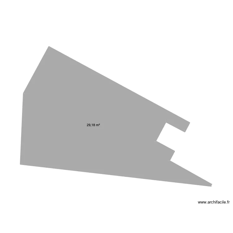 carrelage. Plan de 1 pièce et 29 m²