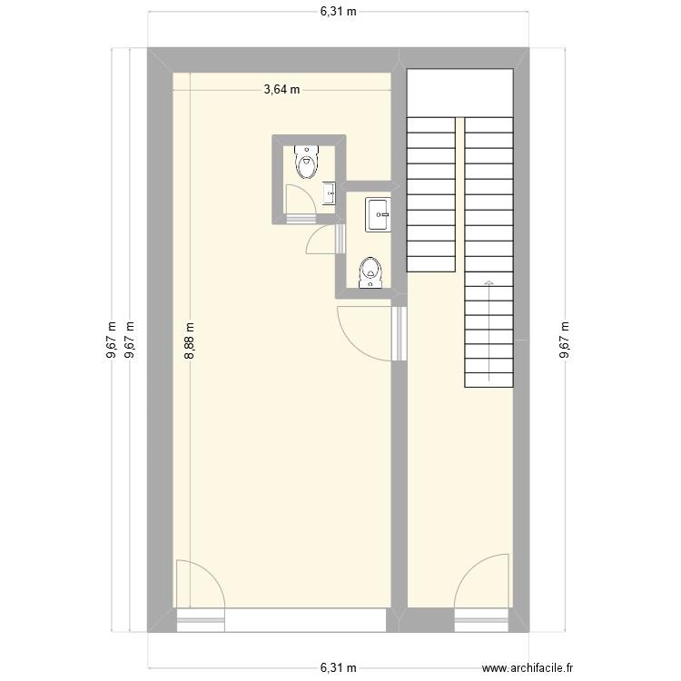 chez. Plan de 21 pièces et 154 m2