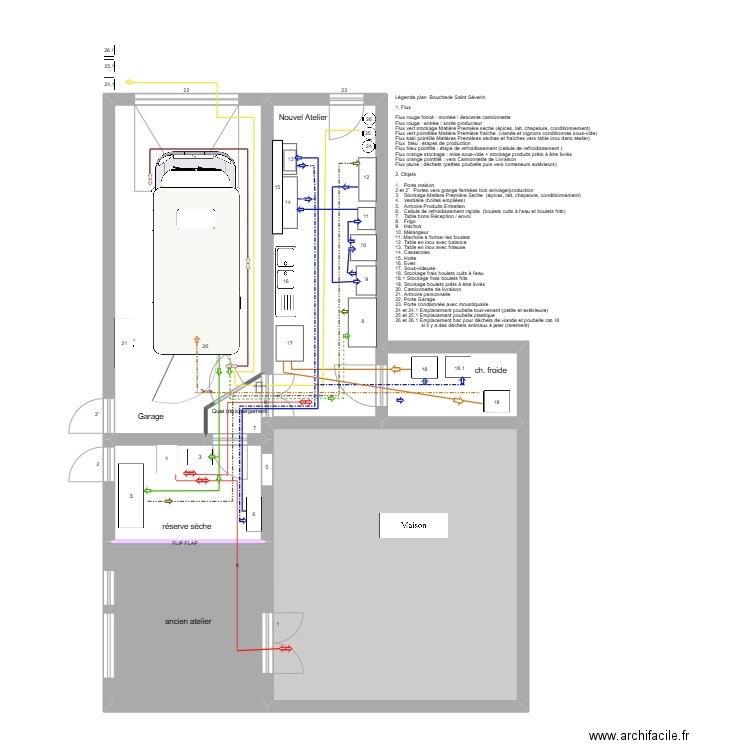St Séverin juillet. Plan de 7 pièces et 103 m2
