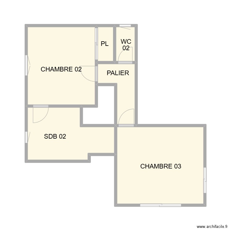 ETAGE 01 MONTFRIN VILLA. Plan de 7 pièces et 29 m2