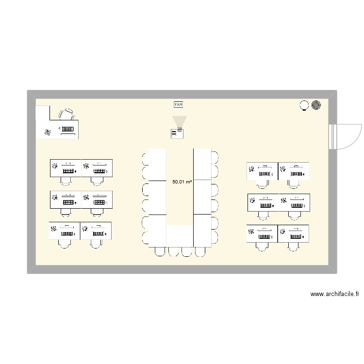 petite salle . Plan de 1 pièce et 50 m2