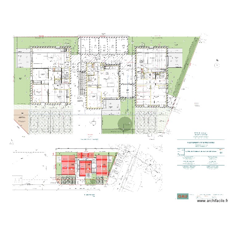 CVL 6 logements RDC. Plan de 0 pièce et 0 m2