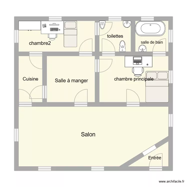 ma maison ideale. Plan de 8 Pièces et 74 m²